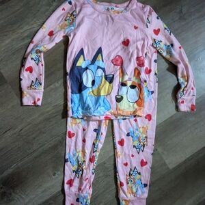 Kids Pink Pajamas with Cartoon Print